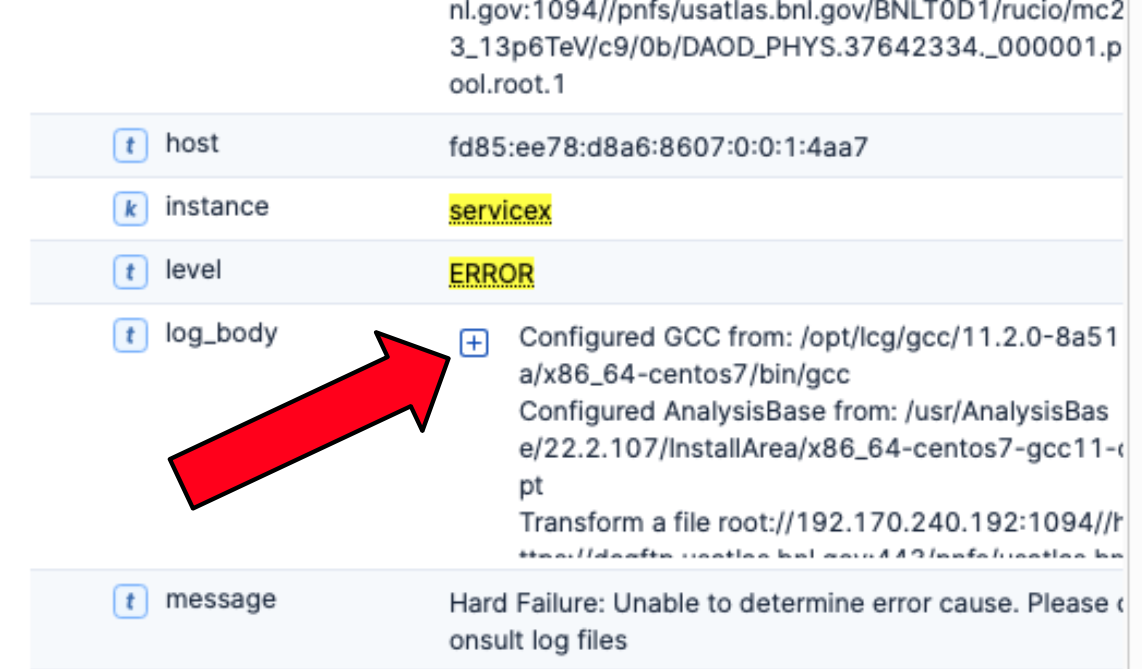 Step 3 of finding the server-side transformation log